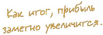 Как итог, прибыль заметно увеличивается.